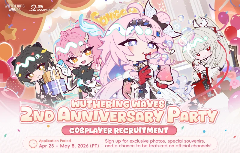 Wuthering Waves 2nd Anniversary Party二周年线下活动：女漂泊者、绯雪、达妮娅、爱弥斯，Q版