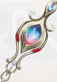 A gold-framed mirror ornament set with a gem of mingled blue and red